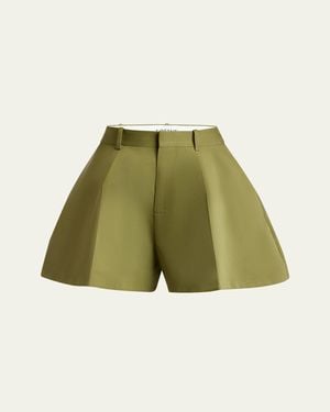 Loewe Trapeze Flared Mini Shorts - Green
