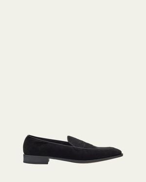 John Lobb Bill Velvet Penny Loafers - White