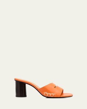 JW Anderson Leather Loafer-Inspired Mule Sandals - Orange