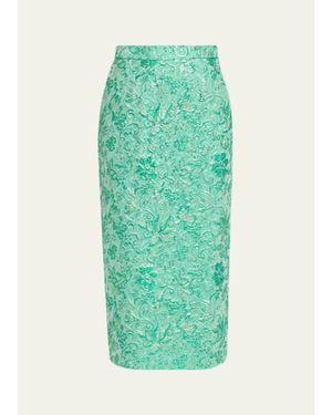 Willy Chavarria Tubo Cloque Pencil Skirt - Green