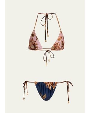 Zimmermann Aster Triangle Two-Piece Swimsuit - White