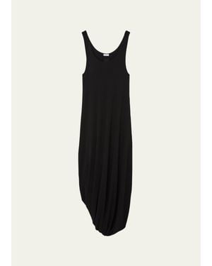 Loewe Asymmetric Draped Midi Tank Dress - Black