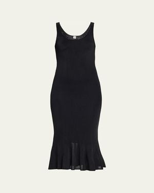 TOTEME Fluted Hem Sleeveless Midi Dress - Blue