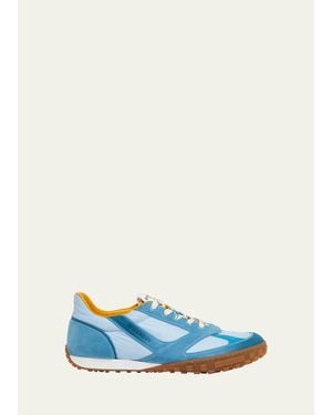Givenchy New Glide Suede & Nylon Low-Top Sneakers - Blue
