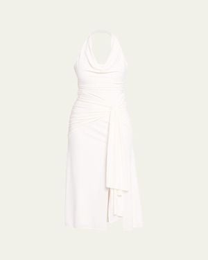 Cinq À Sept Kaia Draped Halter Midi Dress - White