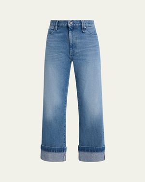 Simone Rocha Embellished Washed Denim Carpenter Jeans - Blue
