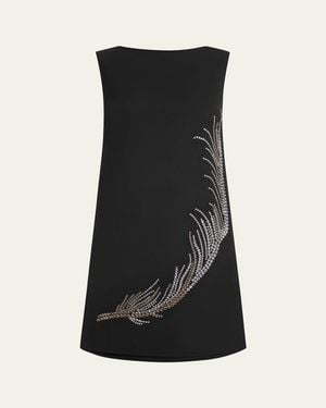 16Arlington Ayre Embellished Feather Mini Dress - Black