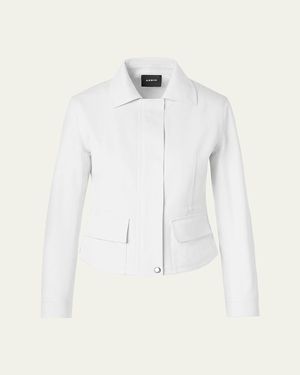 Akris Hugh Stretch Denim Zip Jacket - Natural