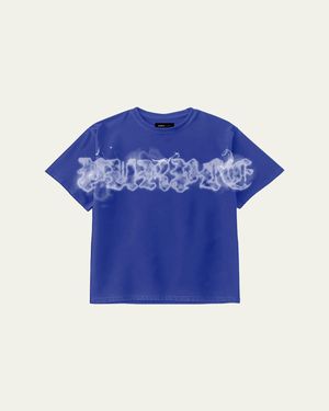 Purple Textured Jersey T-Shirt - Blue