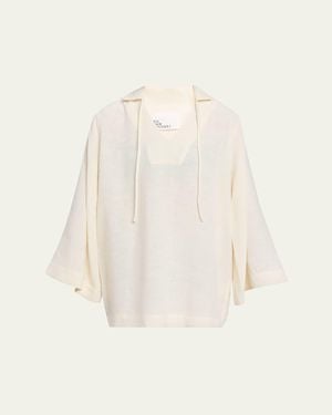 Lisa Marie Fernandez Linen-Blend Tunic Coverup - Natural