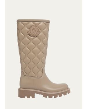 Moncler Kickstream Quilted Mid-Calf Boots - White