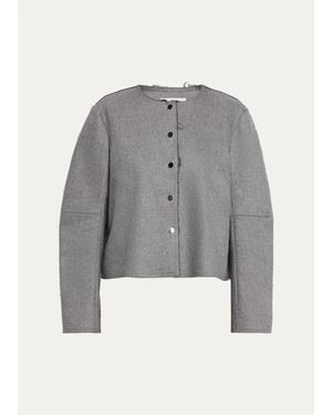 Maria McManus Crescent Wool-Cashmere Crop Jacket - Gray