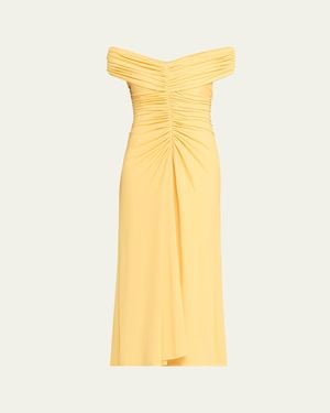 Jonathan Simkhai Sheyda Draped Jersey Midi Dress - Yellow