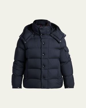 Moncler Quilted Hooded Puffer Jacket - Blue
