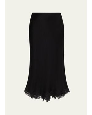 Kobi Halperin Brooks Lace-Trim Midi Skirt - Black
