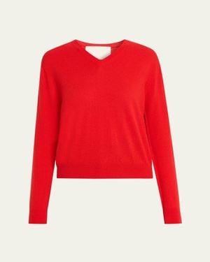RÙADH The Sanderson V-Neck Cashmere Sweater - Red