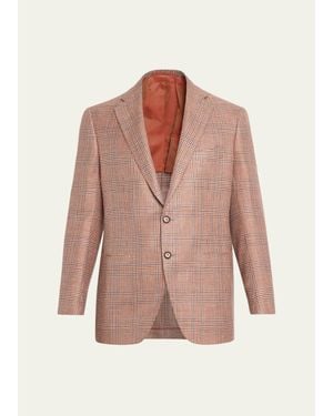 Cesare Attolini Plaid Cashmere-Blend Sport Jacket - Pink