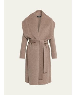 Kobi Halperin Yael Shawl-Collar Wrap Coat - Natural