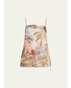 Kobi Halperin Gwen Sleeveless Botanical-Print Blouse - Natural