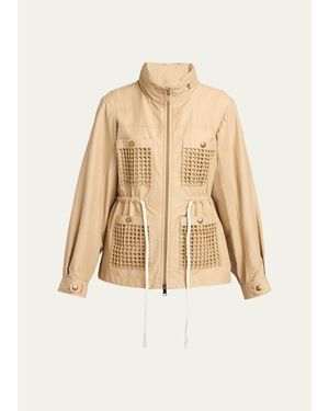 Moncler Bougain Twill Hooded Jacket - Natural