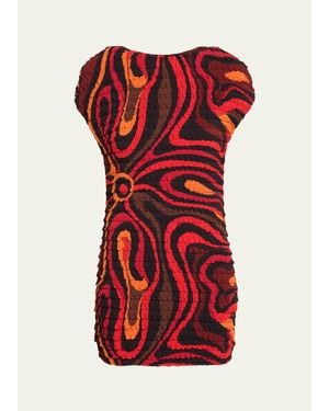 PUCCI Marmo Print Shibori Mini Dress - Red