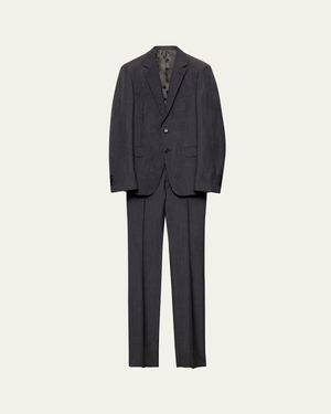 Prada Mohair-Wool Solid Suit - Blue