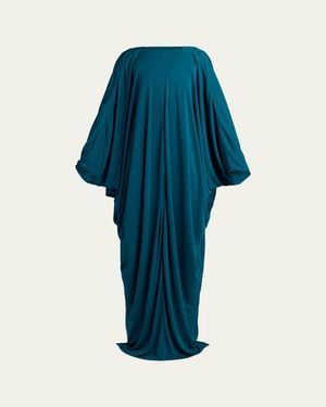 Tom Ford Draped Jersey High-Low Caftan Dress - Blue