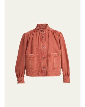 Chloé Gathered Denim Jacket