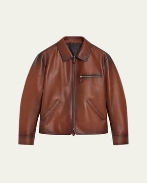 Berluti Un Jour Patina Leather Blouson - Brown