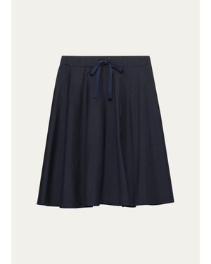 Prada Wool-Mohair Knee-Length Skirt - Blue