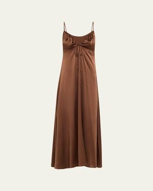 SPRWMN Ibiza Silk Maxi Dress - Brown