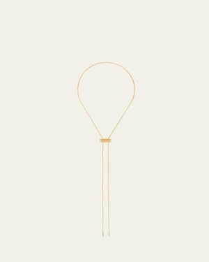 Nouvel Heritage 18K Semi Pave Latch Pendant On Gm Chain Necklace - Natural