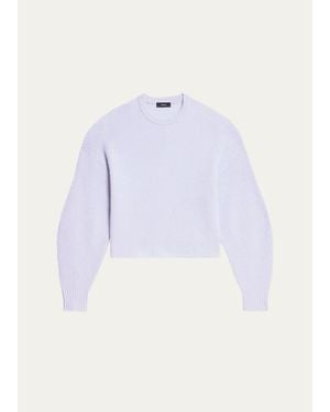 Theory Ribbed Wool Crewneck Sweater - Blue