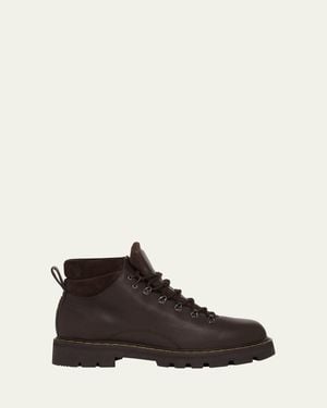 Loro Piana Beinn Walk Leather Winter Lace-Up Boots - Brown