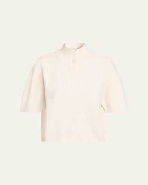 Brandon Maxwell The Kinley Cashmere Cropped Sweater - Natural