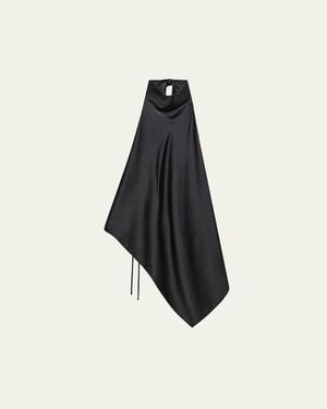 Helmut Lang Silk Tie Scarf Top - Blue