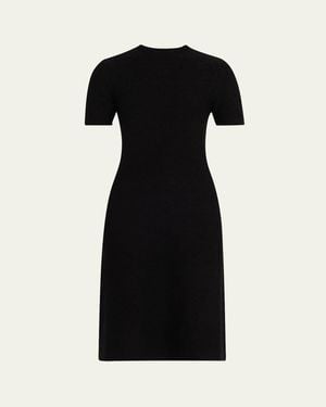 Loro Piana Jarilla Silk Boucle Midi Dress - Black