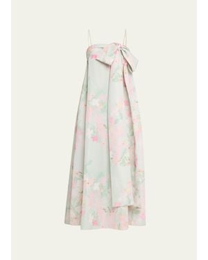 BERNADETTE Bailey Bow Babydoll Midi Dress - Natural