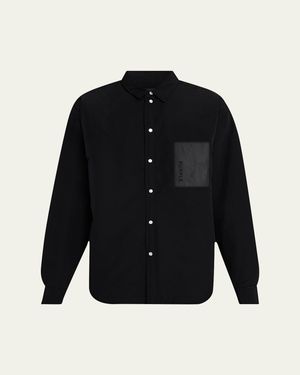 Purple Overshirt With Chest Patch - Blue