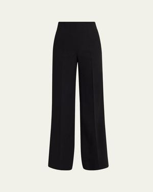Akris Double-Face Wool Bootcut Pants - Black
