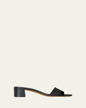 The Row Leather Mule Sandals - Natural