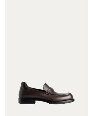 Balenciaga Comfy Leather Penny Loafers - White