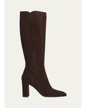 Gianvito Rossi 85Mm Suede Knee-High Boots - Brown