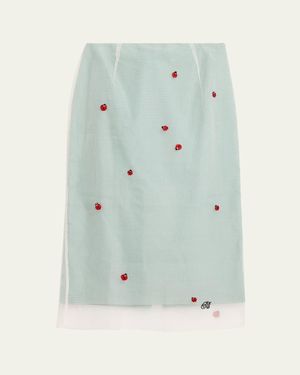 BERNADETTE Roxane Lady Bug Layered Midi Skirt - Blue