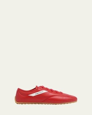 McQueen Box Leather Low-Top Sneakers - Red