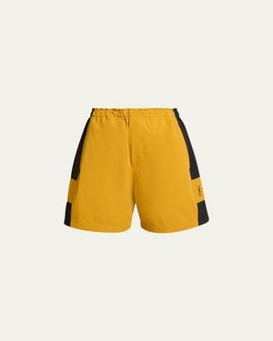 Saint Laurent Side-Stripe Cotton Pull-On Shorts - Yellow