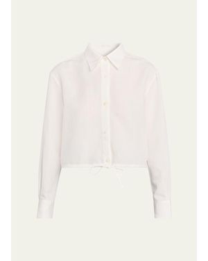 WE-AR4 The Riva Drawstring Linen-Blend Shirt - Natural