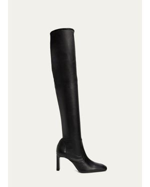 TOTEME Over-The-Knee Stretch Leather Boots - Black
