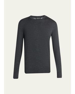 ZEGNA Trofeo Wool Crewneck Sweater - Blue
