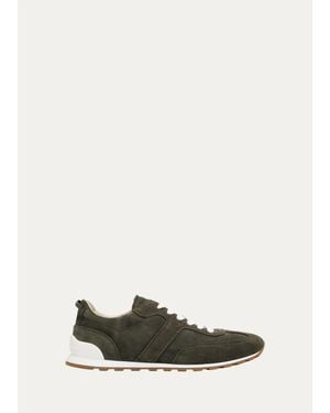 Brunello Cucinelli Suede Low-Top Sneakers - White